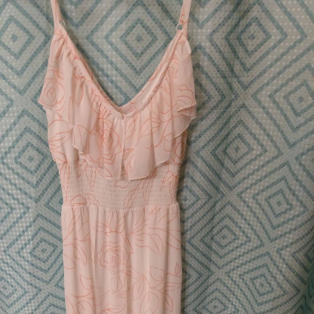 Spaghetti Strap V-Neck Ruffle Maxi Dress